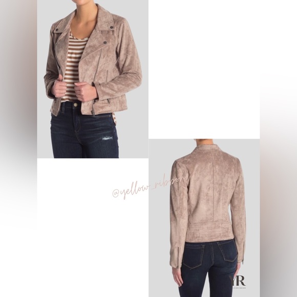 🆕 Blank NYC |  Faux Suede Cropped Moto Jacket - Picture 2 of 3